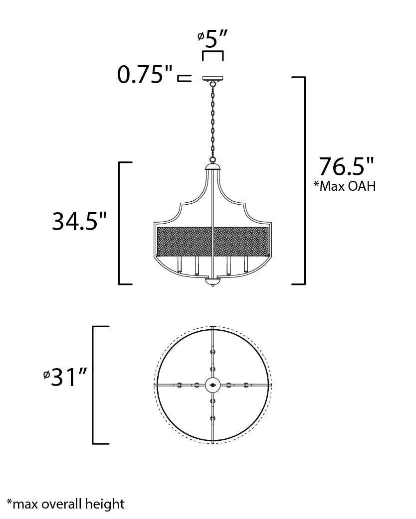 Savant 8-Light Chandelier Bronze/Antique Brass by Maxim Lighting