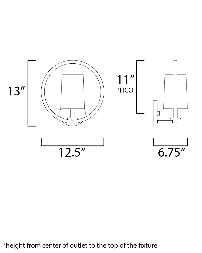 Meridian Wall Sconce Natural Aged Brass by Maxim Lighting