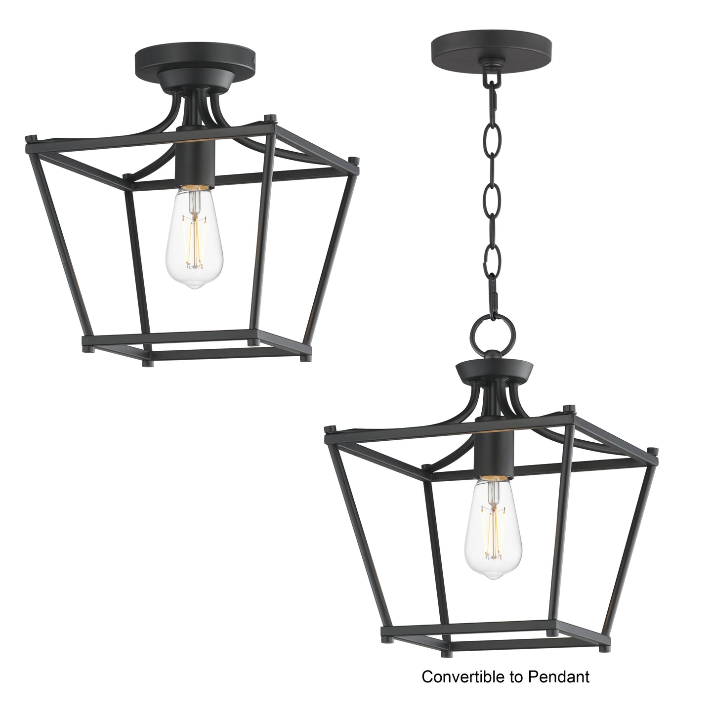Clifton Pendant/Semi-Flush Black by Maxim Lighting