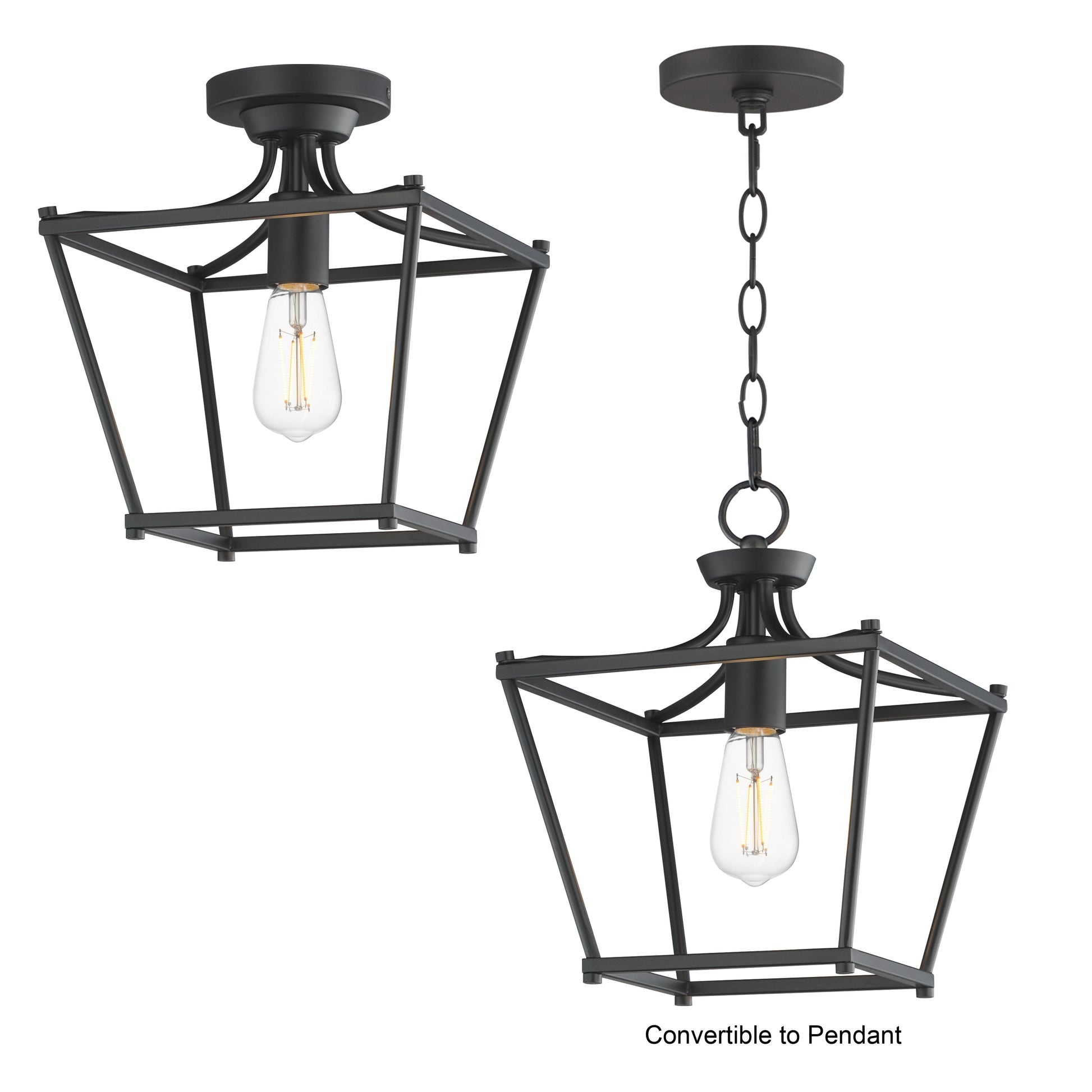 Clifton Pendant/Semi-Flush Black by Maxim Lighting