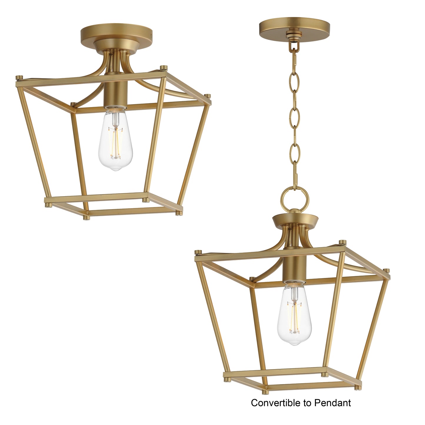 Clifton Pendant/Semi-Flush Natural Aged Brass by Maxim Lighting