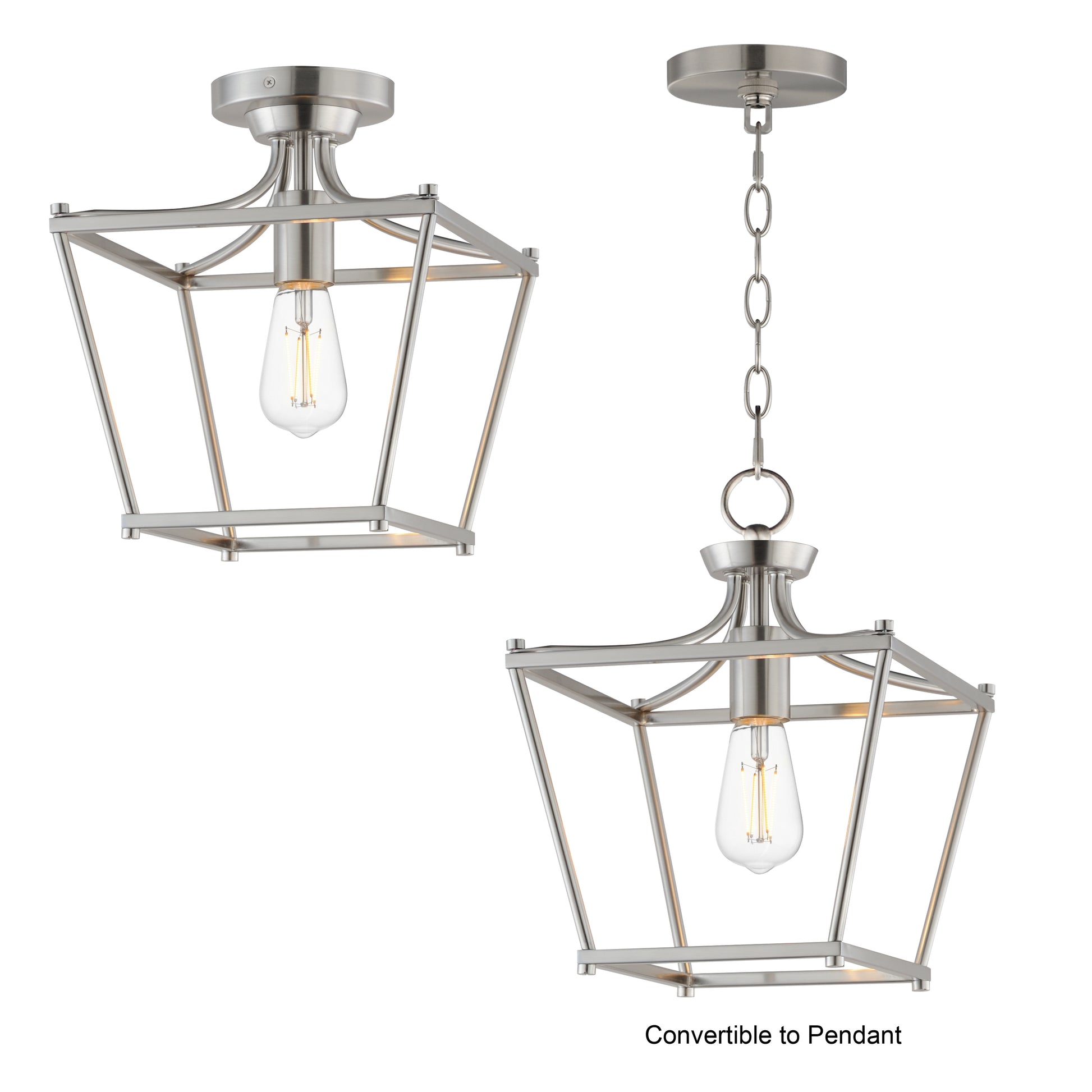 Clifton Pendant/Semi-Flush Satin Nickel by Maxim Lighting