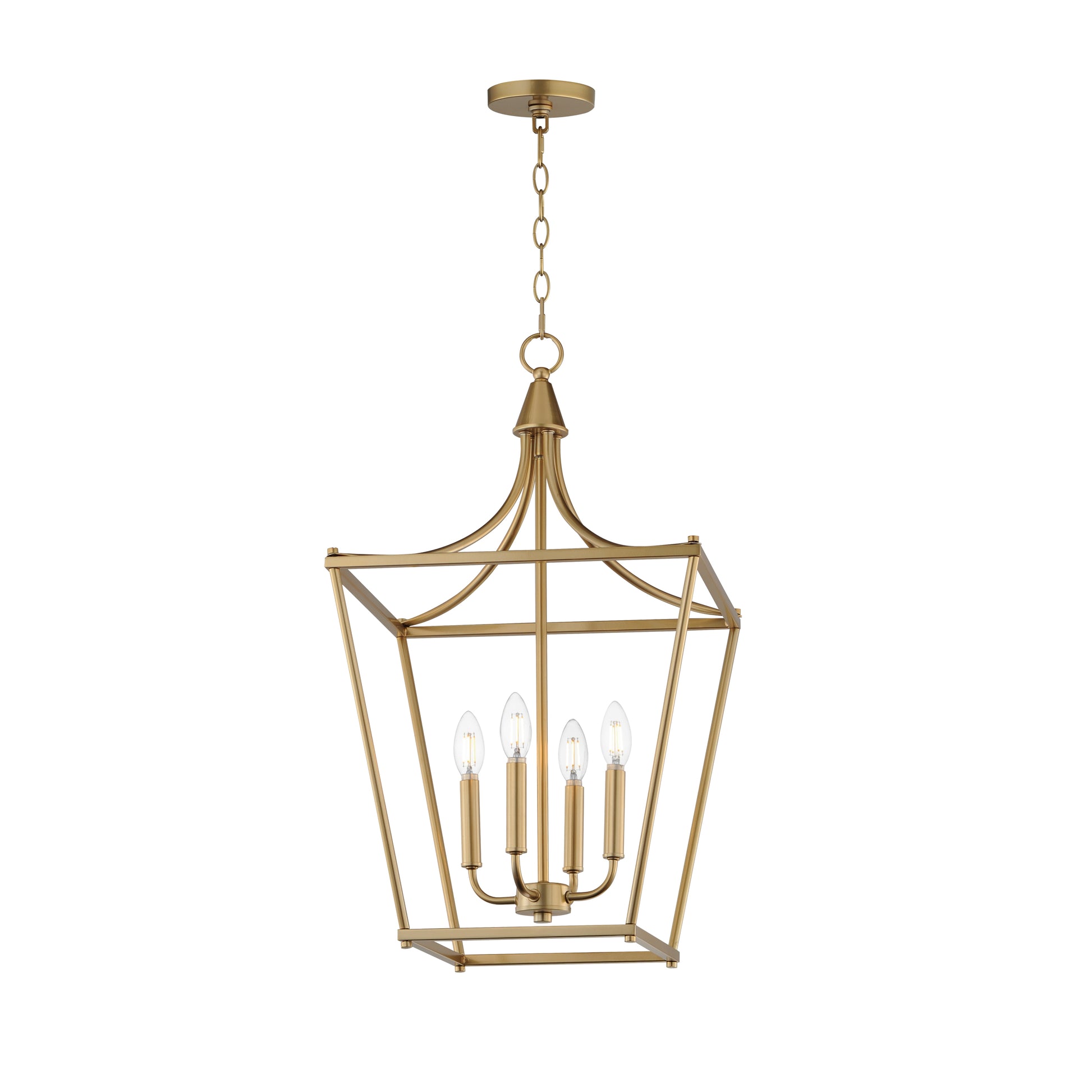 Clifton 4-Light Pendant Natural Aged Brass by Maxim Lighting
