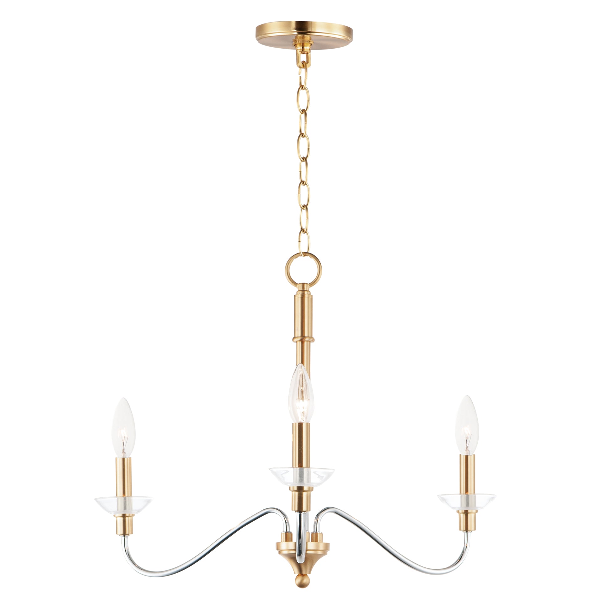 Clarion 3-Light Pendant Polished Chrome/Satin Brass by Maxim Lighting