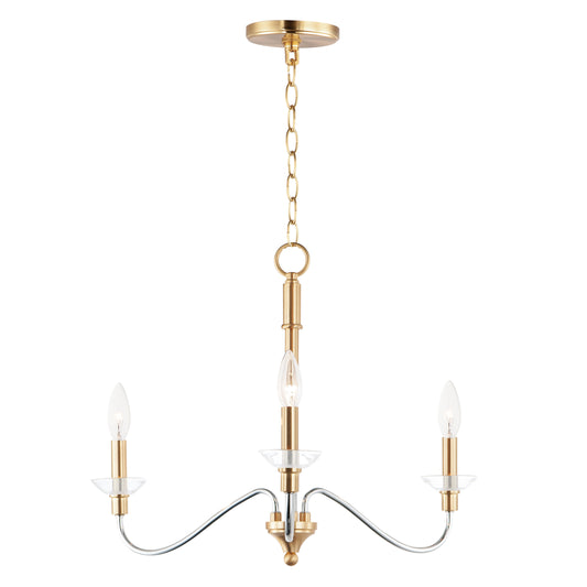Clarion 3-Light Pendant Polished Chrome/Satin Brass by Maxim Lighting
