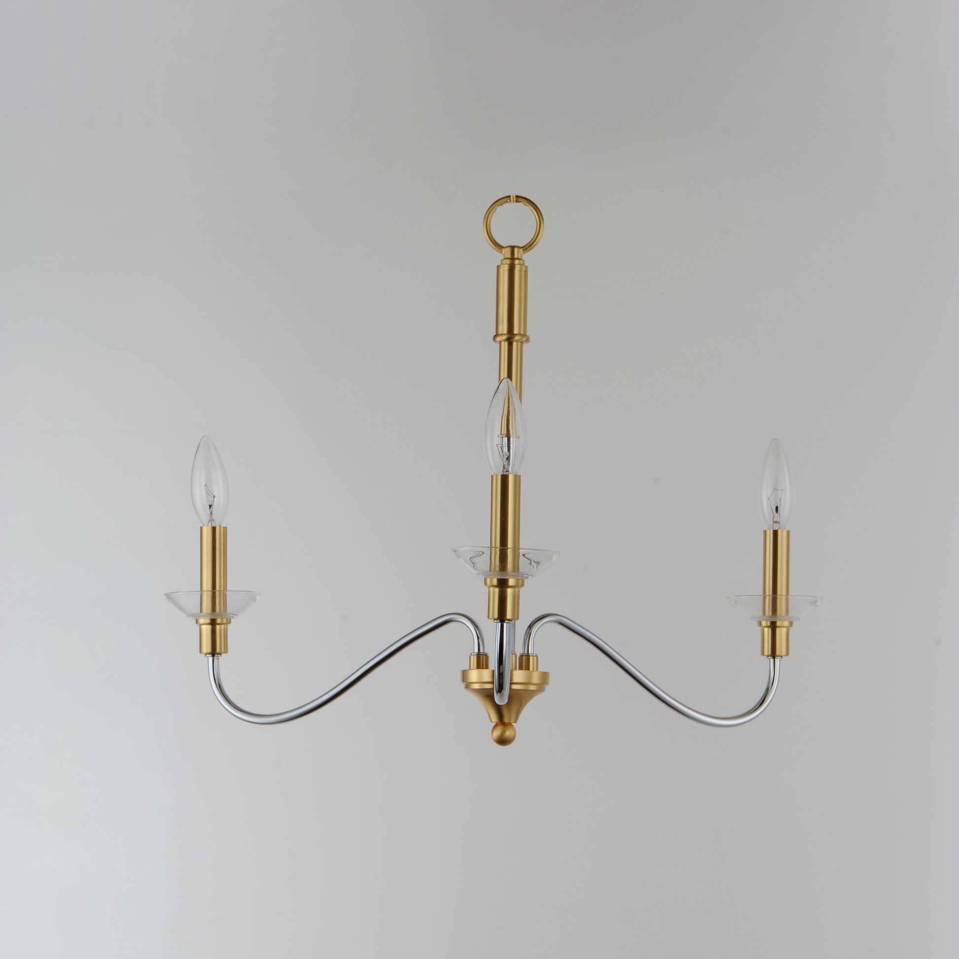 Clarion 3-Light Pendant Polished Chrome/Satin Brass by Maxim Lighting
