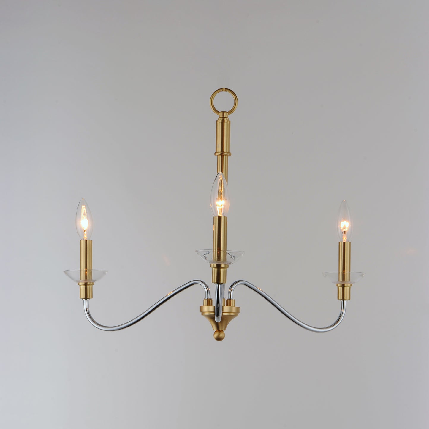 Clarion 3-Light Pendant Polished Chrome/Satin Brass by Maxim Lighting