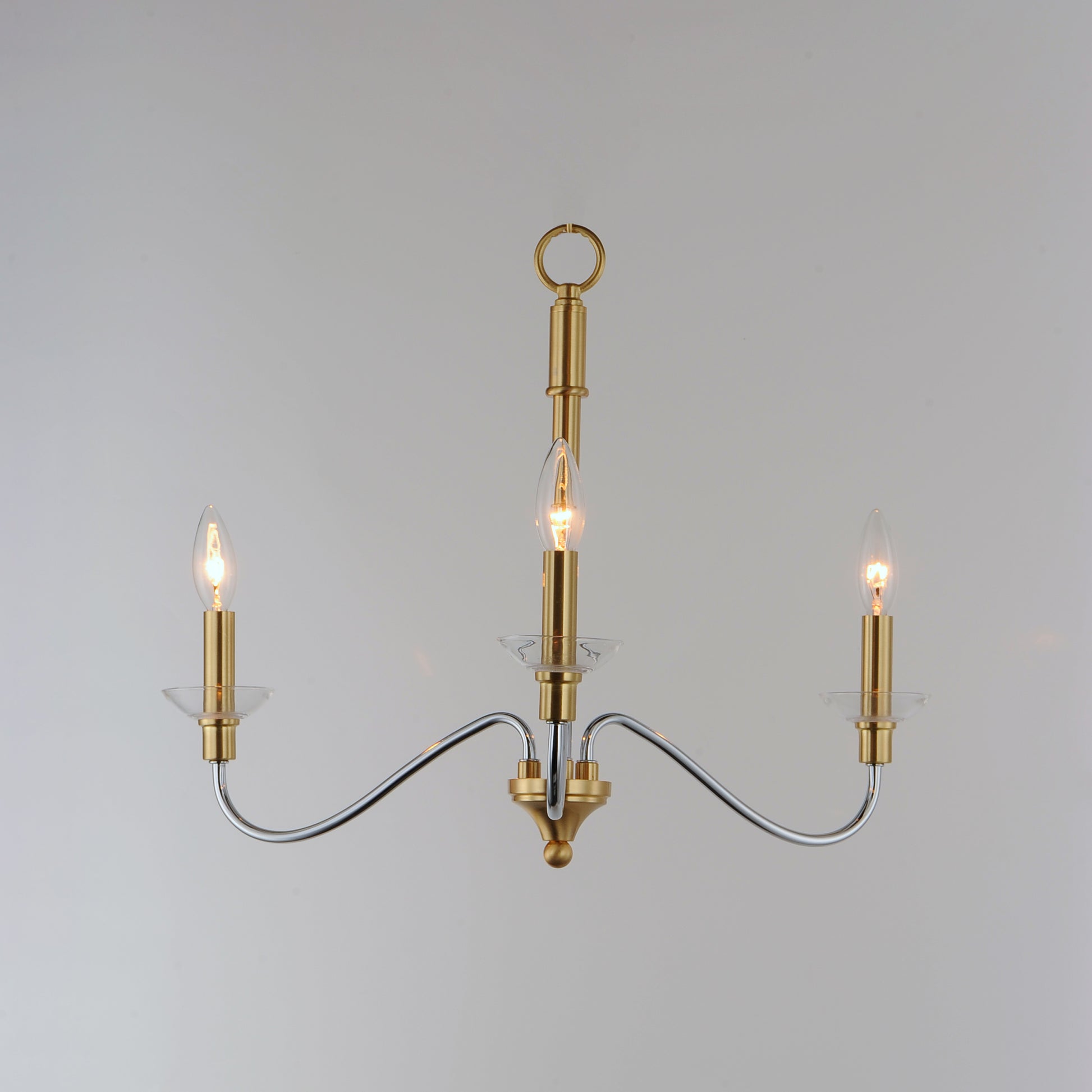 Clarion 3-Light Pendant Polished Chrome/Satin Brass by Maxim Lighting
