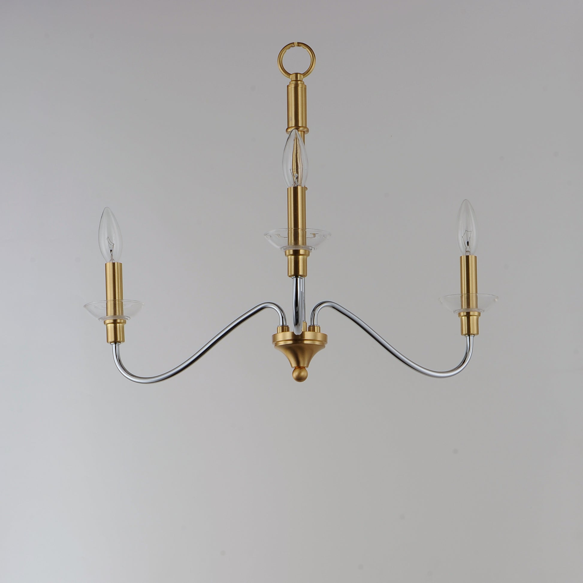 Clarion 3-Light Pendant Polished Chrome/Satin Brass by Maxim Lighting