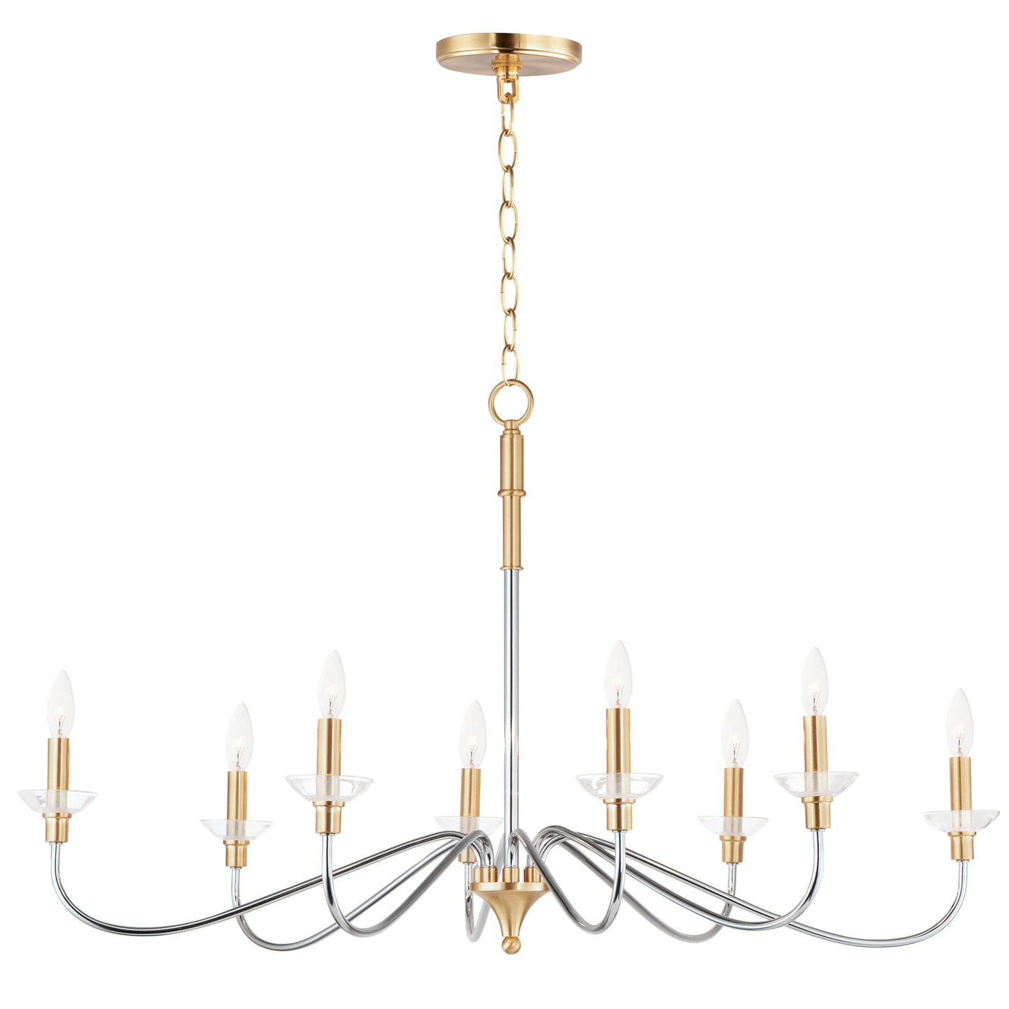 Clarion 8-Light Chandelier Polished Chrome/Satin Brass by Maxim Lighting