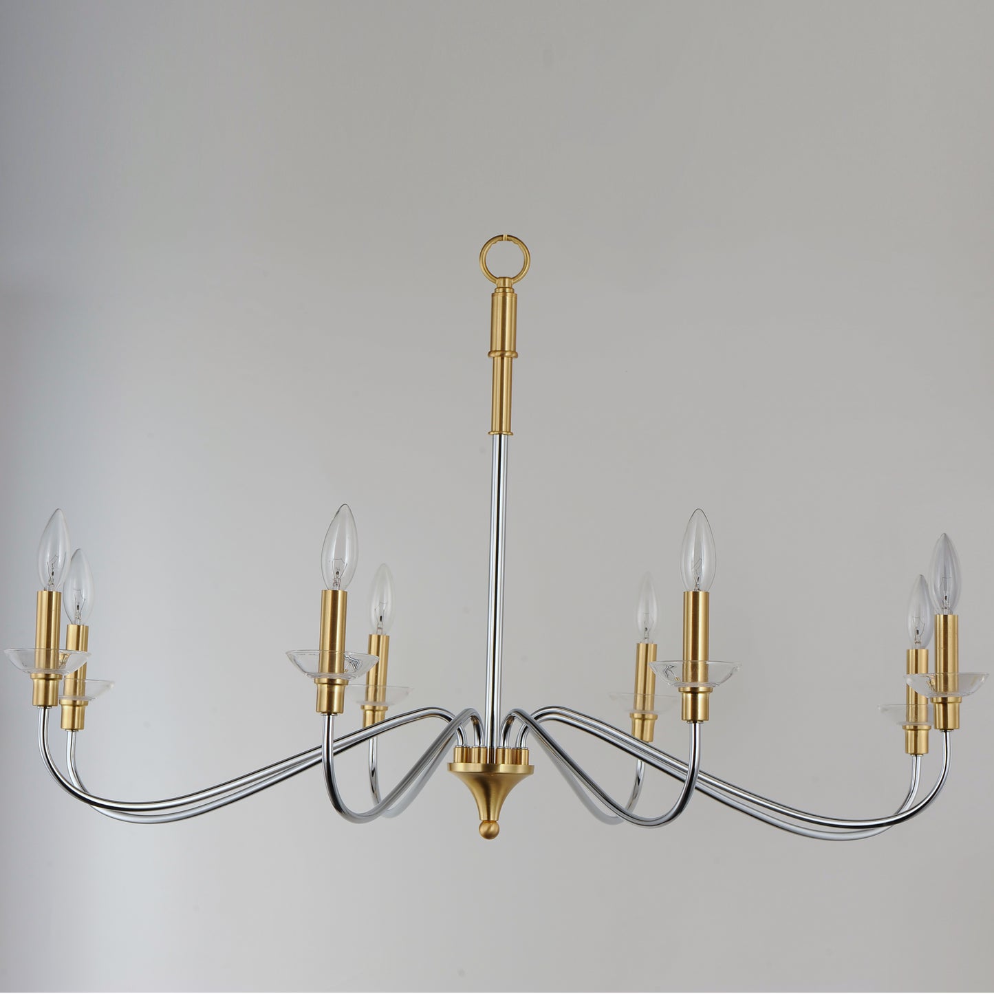 Clarion 8-Light Chandelier Polished Chrome/Satin Brass by Maxim Lighting