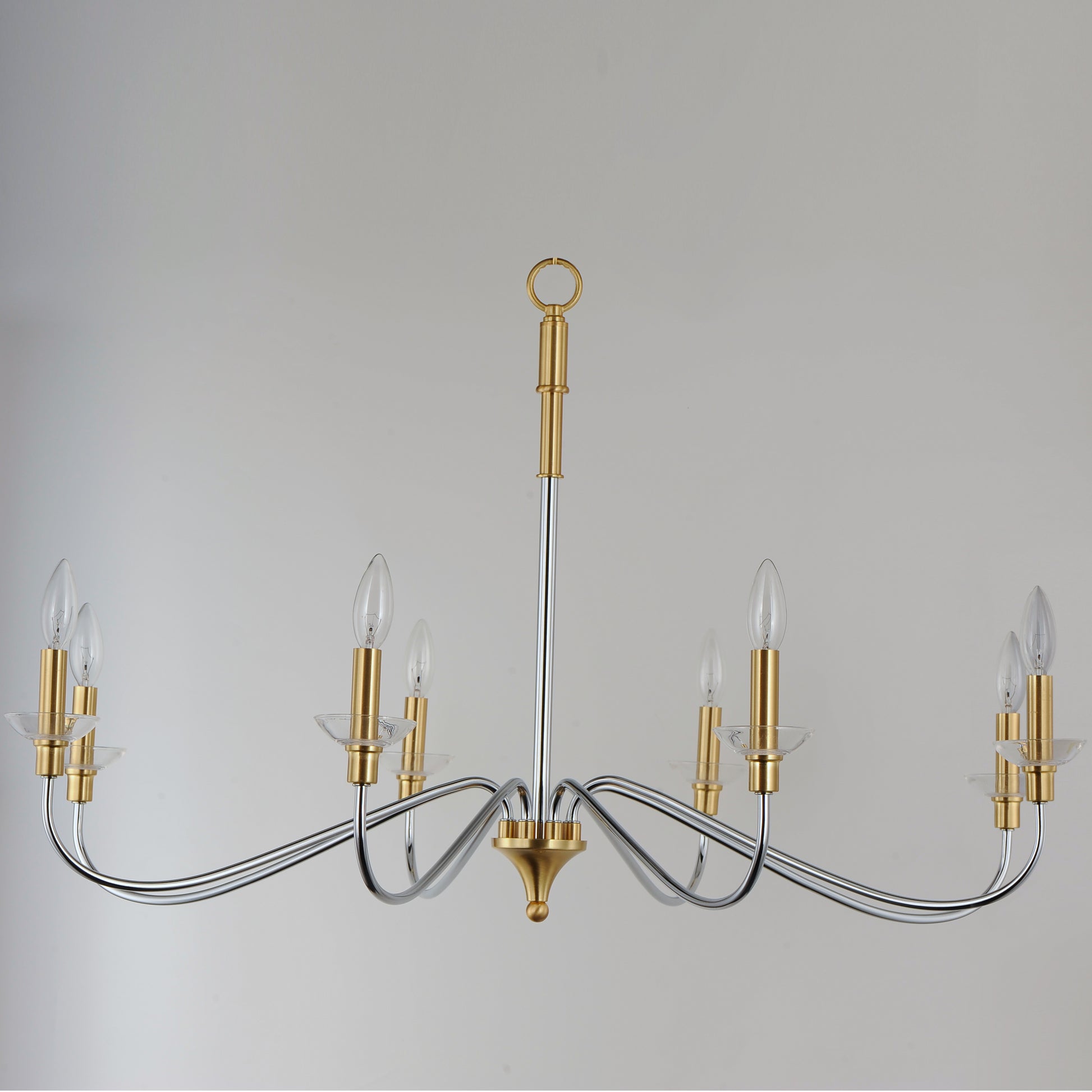 Clarion 8-Light Chandelier Polished Chrome/Satin Brass by Maxim Lighting