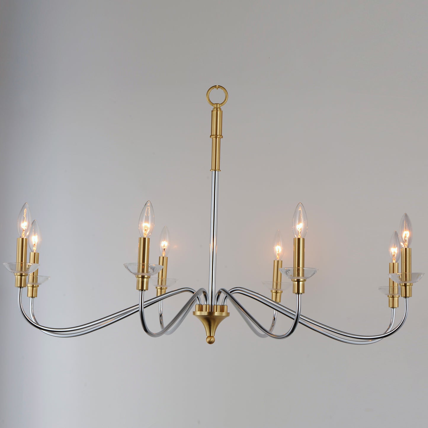 Clarion 8-Light Chandelier Polished Chrome/Satin Brass by Maxim Lighting