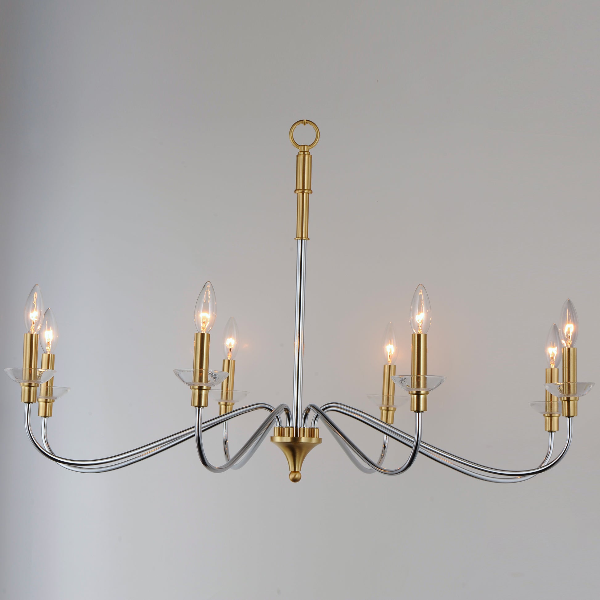 Clarion 8-Light Chandelier Polished Chrome/Satin Brass by Maxim Lighting