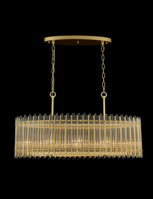 Antonina Pendant 8-Light in Satin Gold 2538SG by StarFire Crystal