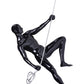 Glossy Black Wall Sculpture Climbing 15" Man - Finesse Decor C-CL-18