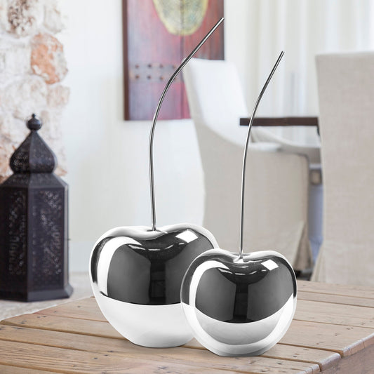 Medium Chrome Cherry Sculpture 22" Tall - Finesse Decor E2250-C