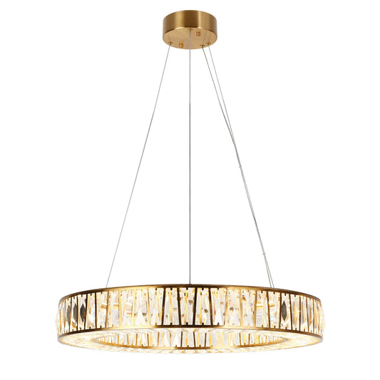 Modern Brass Drum Crystal LED Chandelier Ha05196 - LNC Home