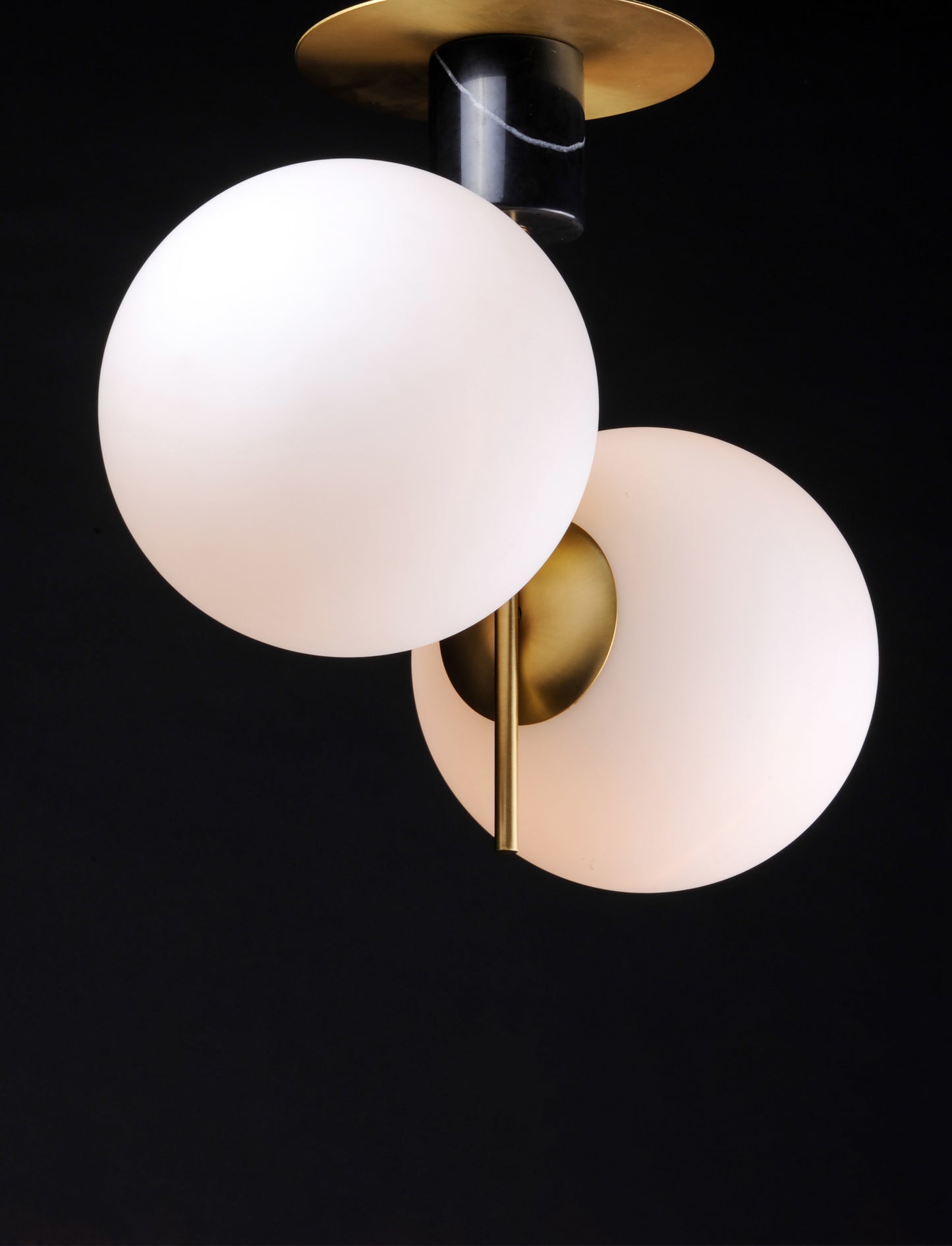 Vesper 2-Light Semi-Flush Satin Brass/Black by Maxim Lighting