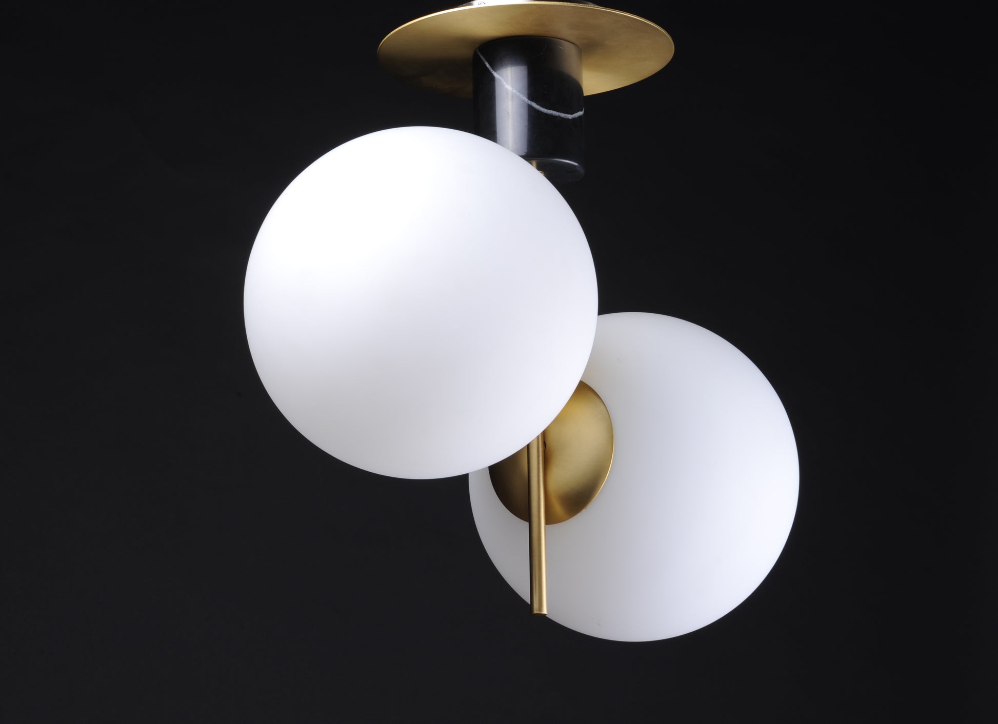 Vesper 2-Light Semi-Flush Satin Brass/Black by Maxim Lighting