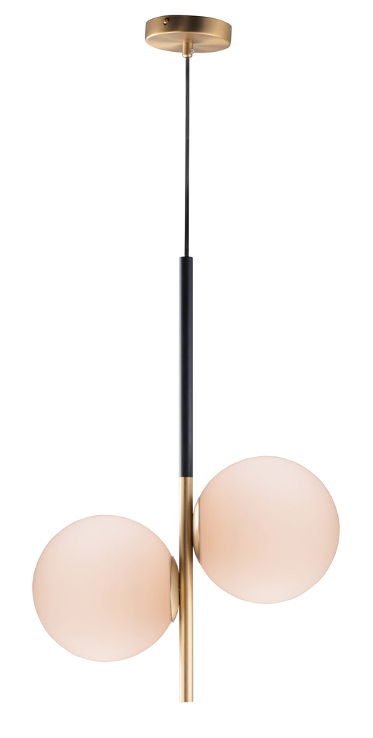 Vesper 2-Light Pendant Satin Brass/Black by Maxim Lighting