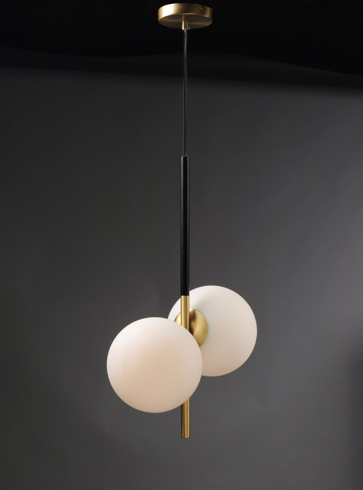 Vesper 2-Light Pendant Satin Brass/Black by Maxim Lighting