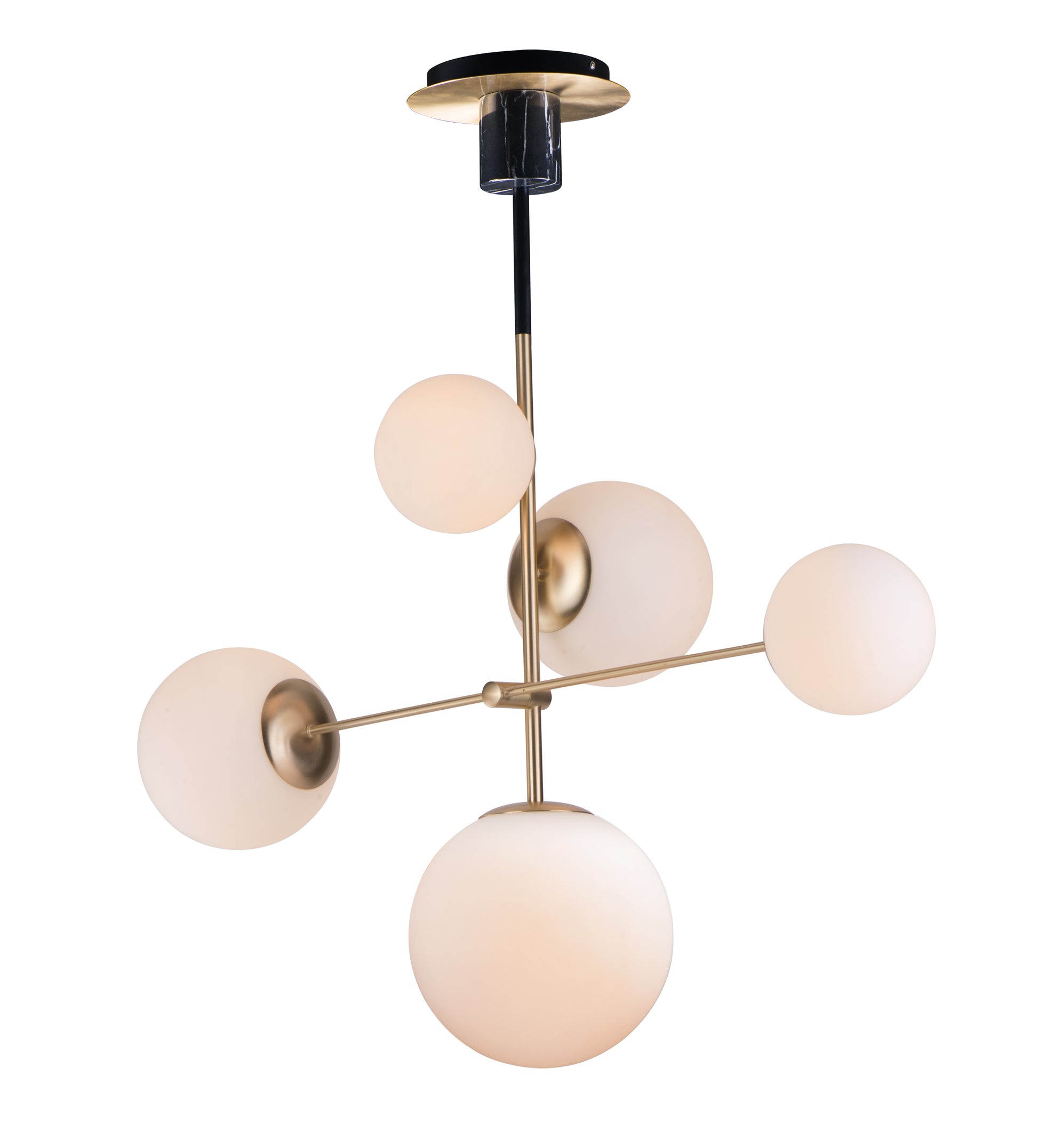 Vesper 5-Light Pendant Satin Brass/Black by Maxim Lighting