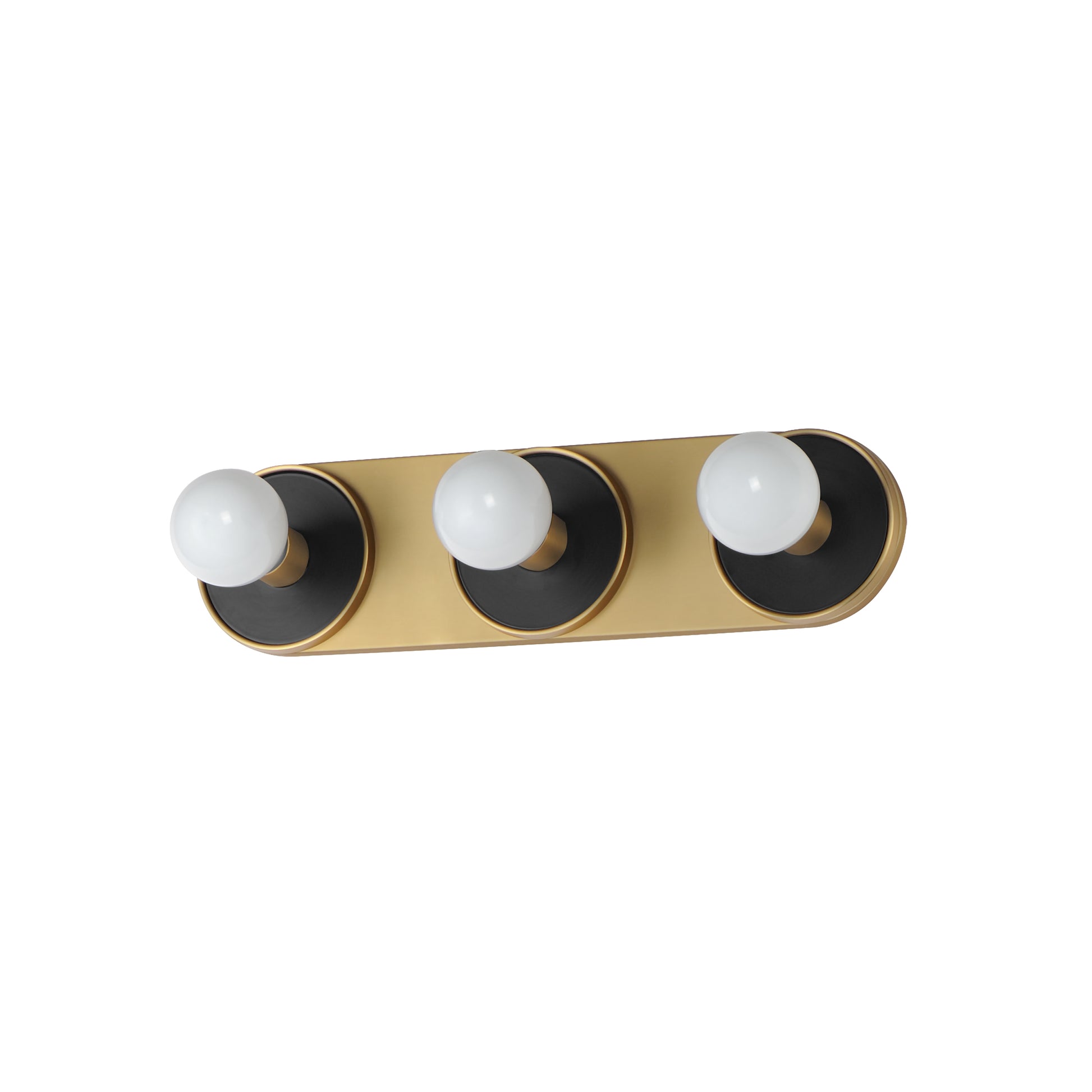 Hollywood 3-Light Sconce with LED Bulb Black/Natural Aged Brass by Maxim Lighting