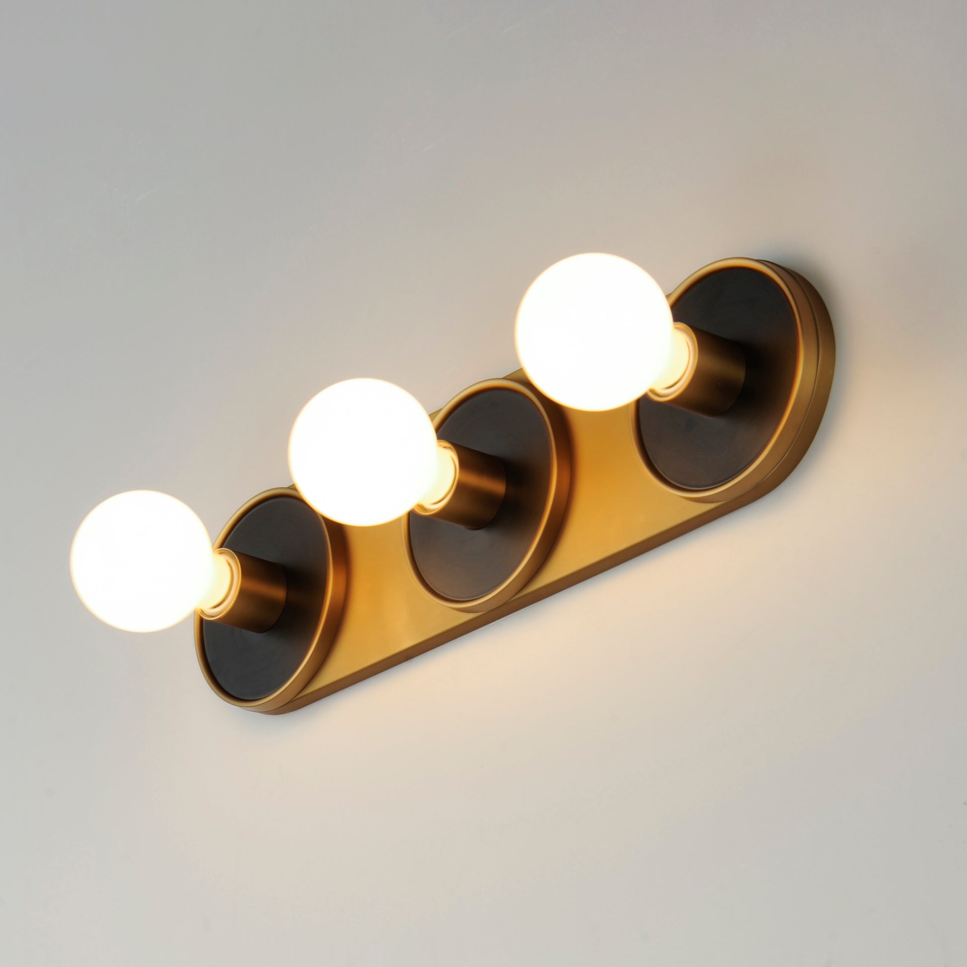 Hollywood 3-Light Sconce Black/Natural Aged Brass by Maxim Lighting