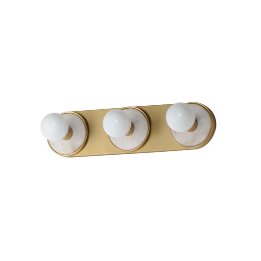 Hollywood Stone 3-Light Sconce Whit Alabaster/Natural Aged Brass by Maxim Lighting