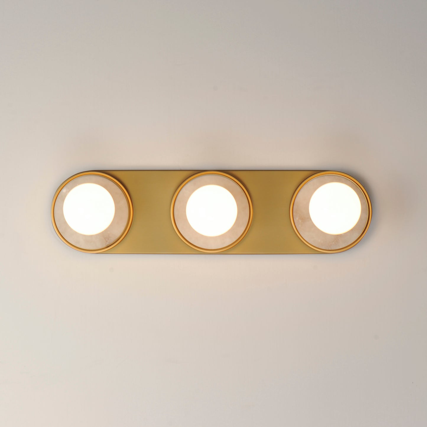 Hollywood Stone 3-Light Sconce Whit Alabaster/Natural Aged Brass by Maxim Lighting