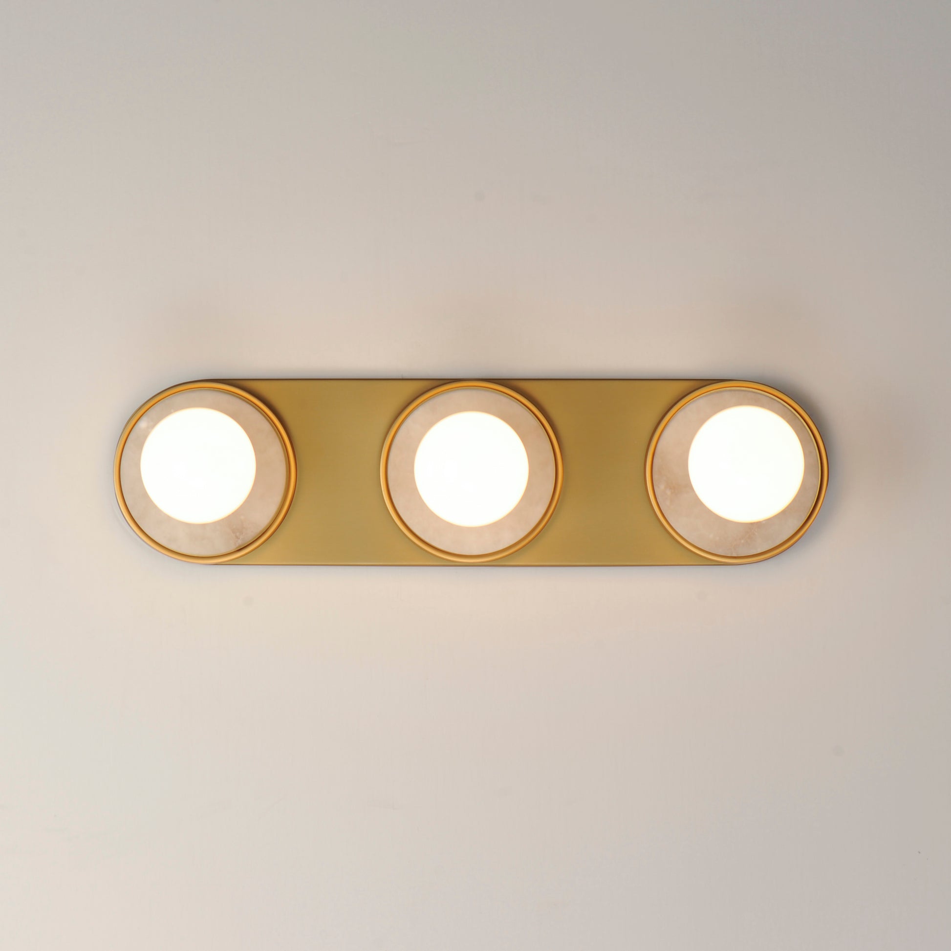 Hollywood Stone 3-Light Sconce Whit Alabaster/Natural Aged Brass by Maxim Lighting