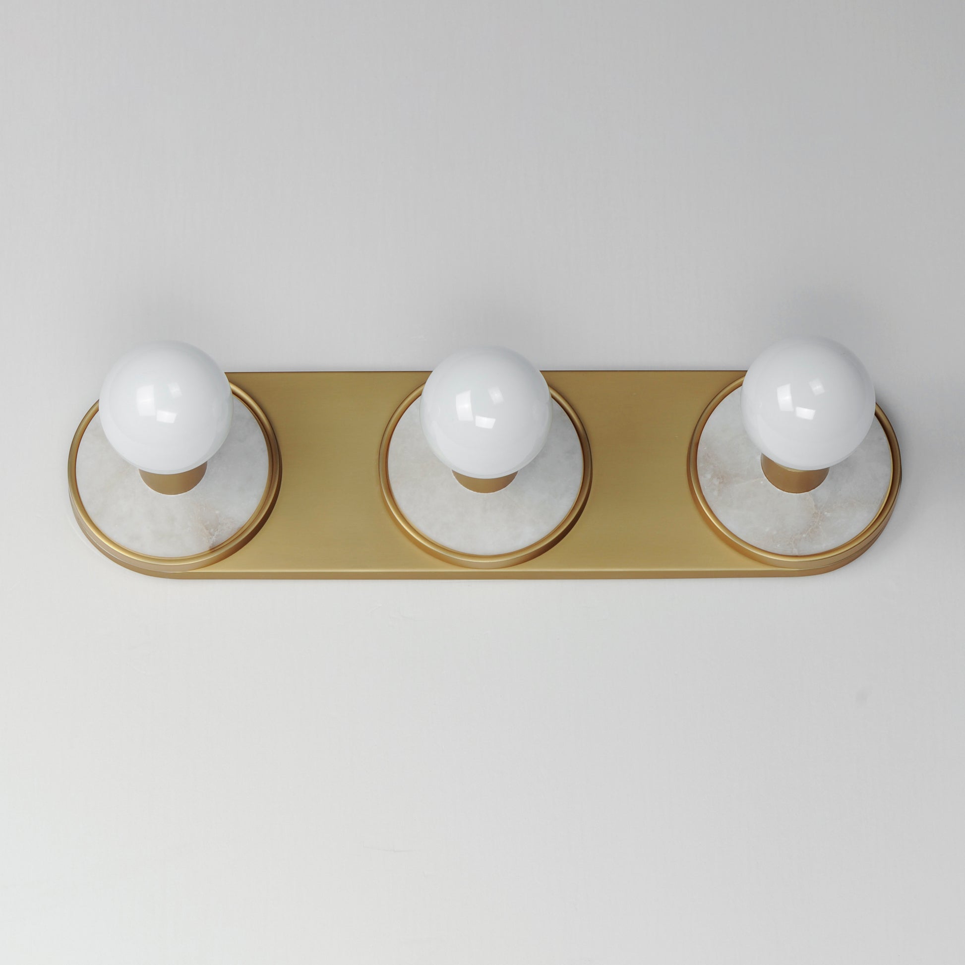 Hollywood Stone 3-Light Sconce Whit Alabaster/Natural Aged Brass by Maxim Lighting