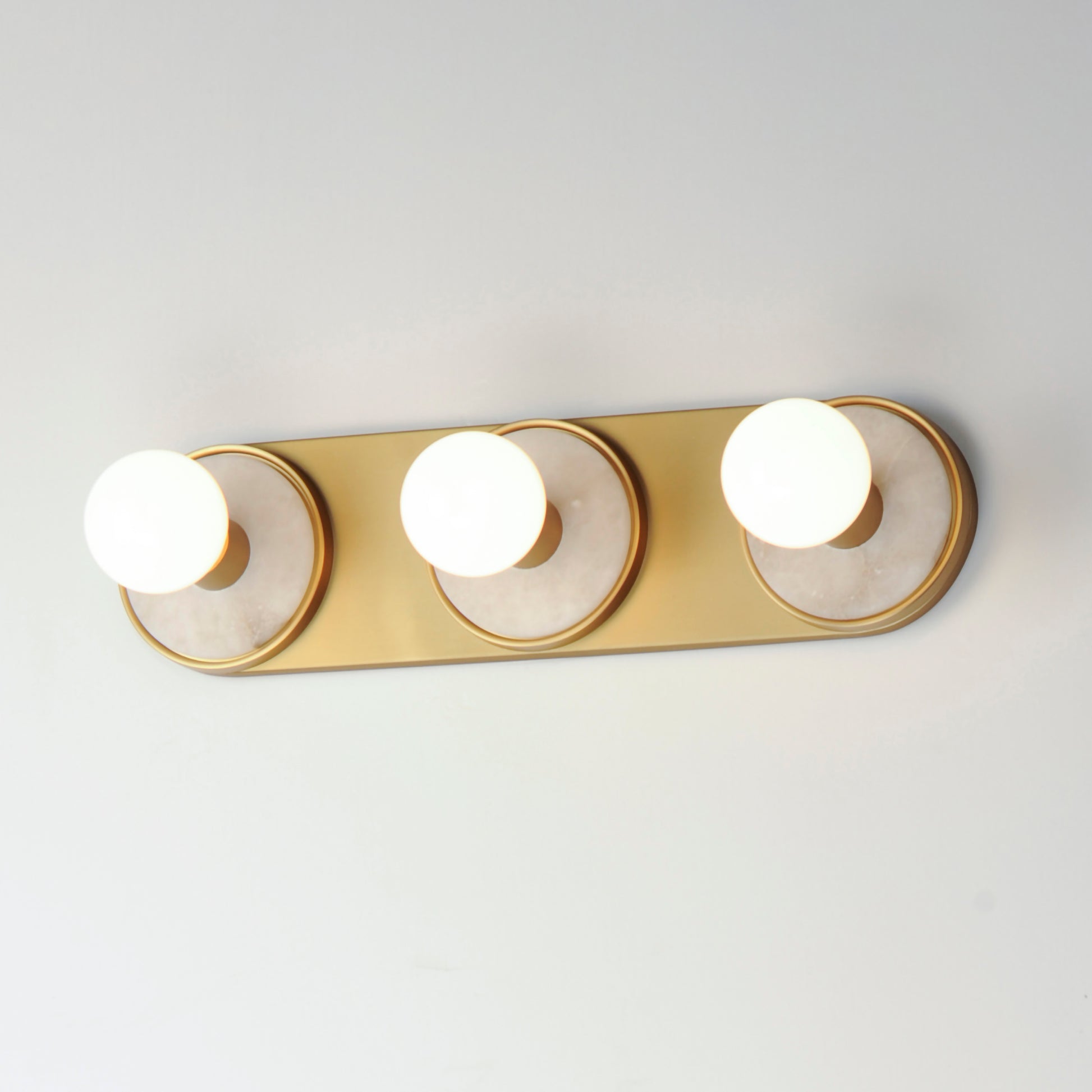 Hollywood Stone 3-Light Sconce Whit Alabaster/Natural Aged Brass by Maxim Lighting