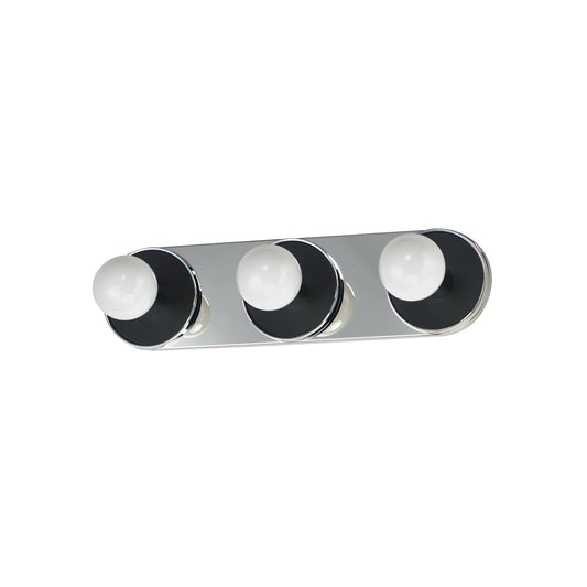 Hollywood 3-Light Sconce Black/Polished Chrome by Maxim Lighting