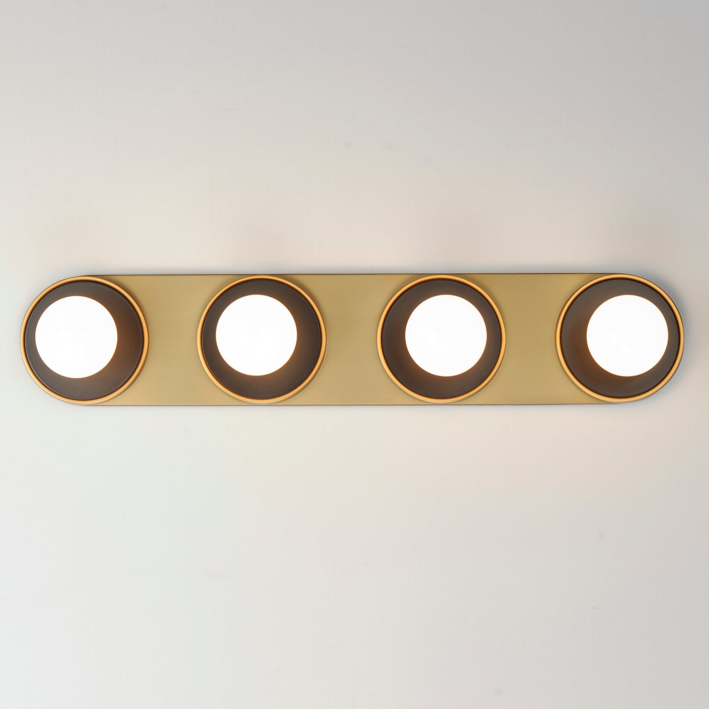 Hollywood 4-Light Sconce Black/Natural Aged Brass by Maxim Lighting