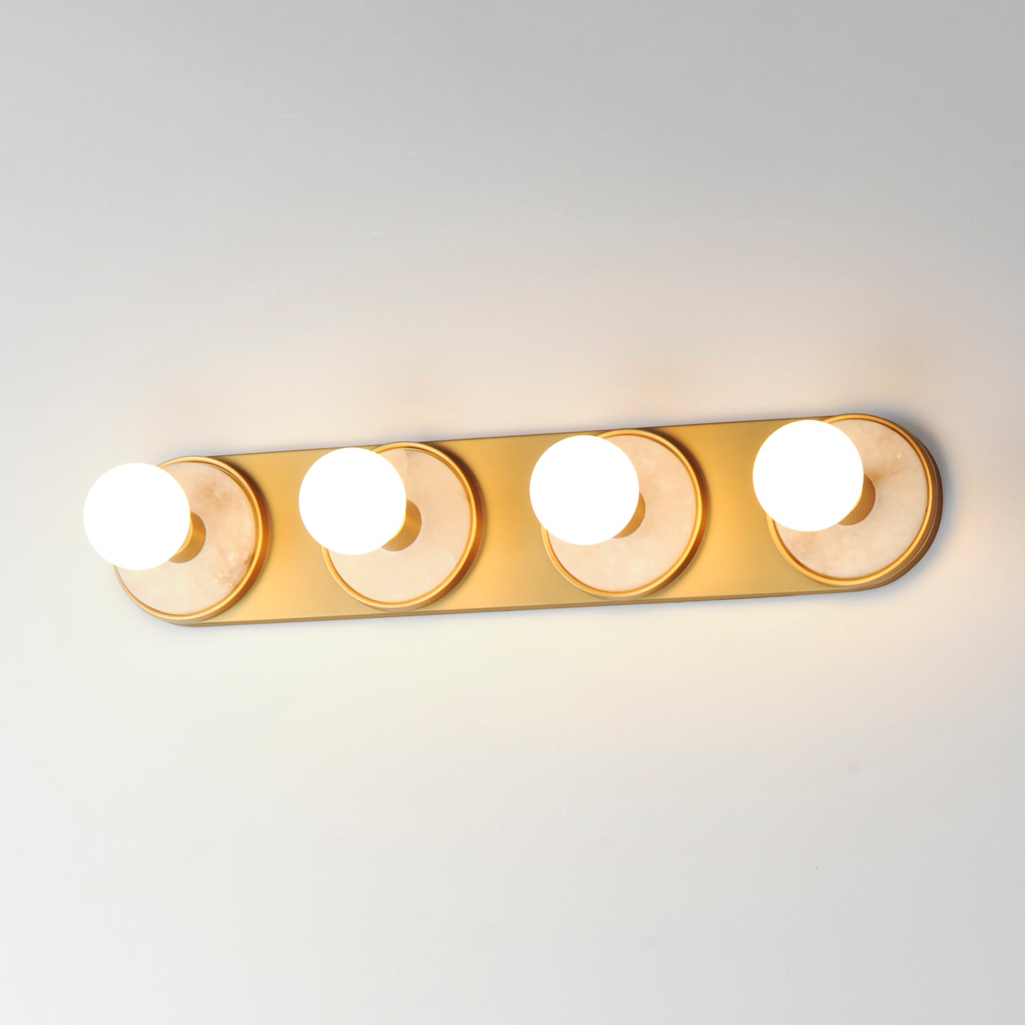 Hollywood Stone 4-Light Sconce Whit Alabaster/Natural Aged Brass by Maxim Lighting