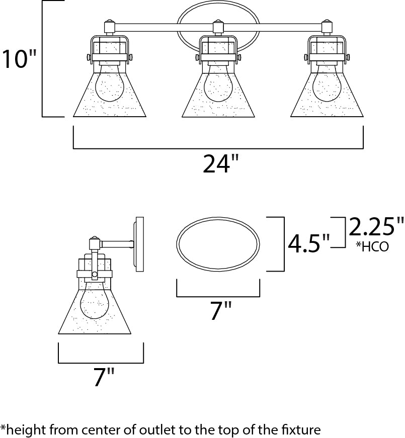 Seafarer 3-Light Bath Vanity Oil Rubbed Bronze by Maxim Lighting