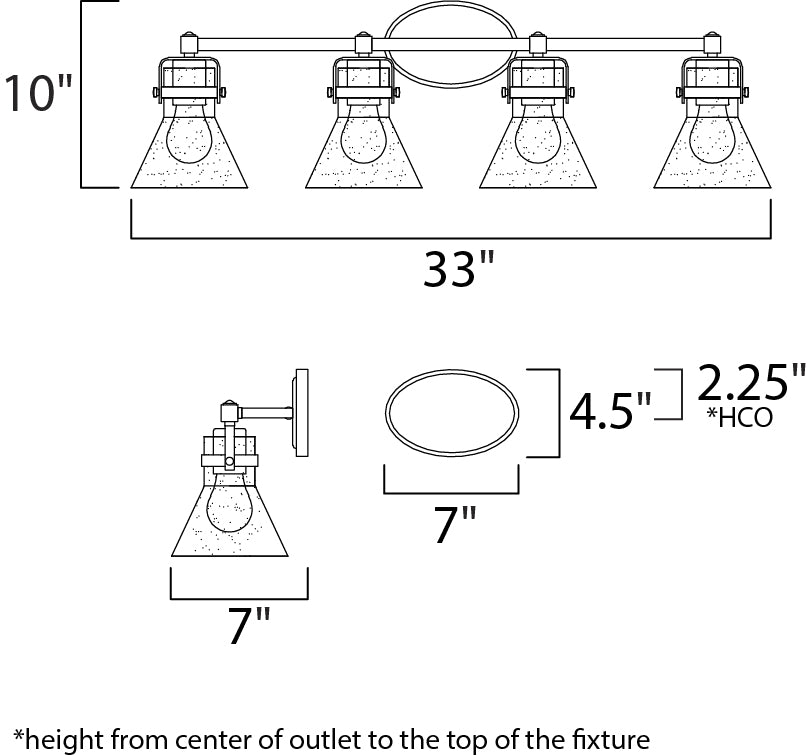 Seafarer 4-Light Bath Vanity With Bulbs Polished Chrome by Maxim Lighting