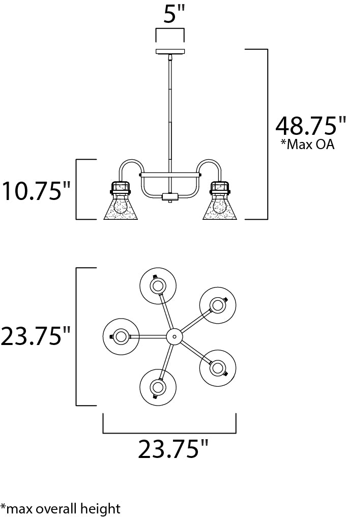 Seafarer 5-Light Chandelier Polished Chrome by Maxim Lighting