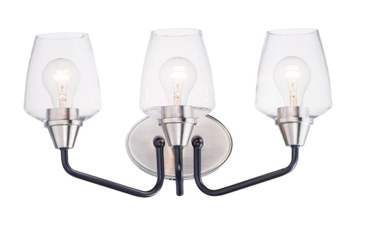 Goblet 3-Light Bath Vanity Black/Satin Nickel by Maxim Lighting
