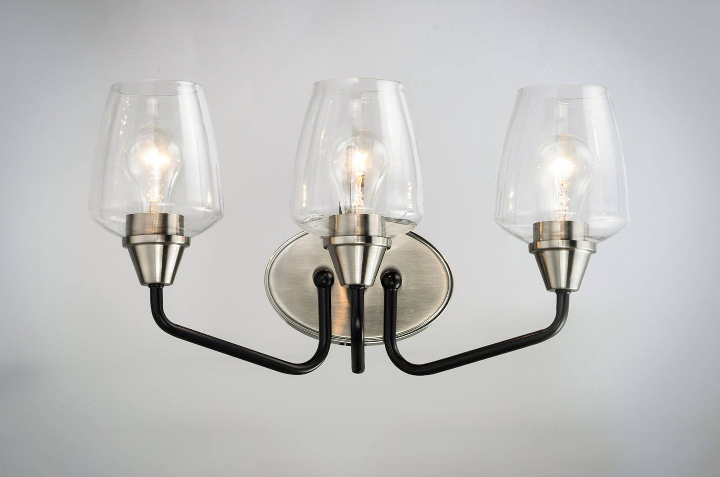 Goblet 3-Light Bath Vanity Black/Satin Nickel by Maxim Lighting