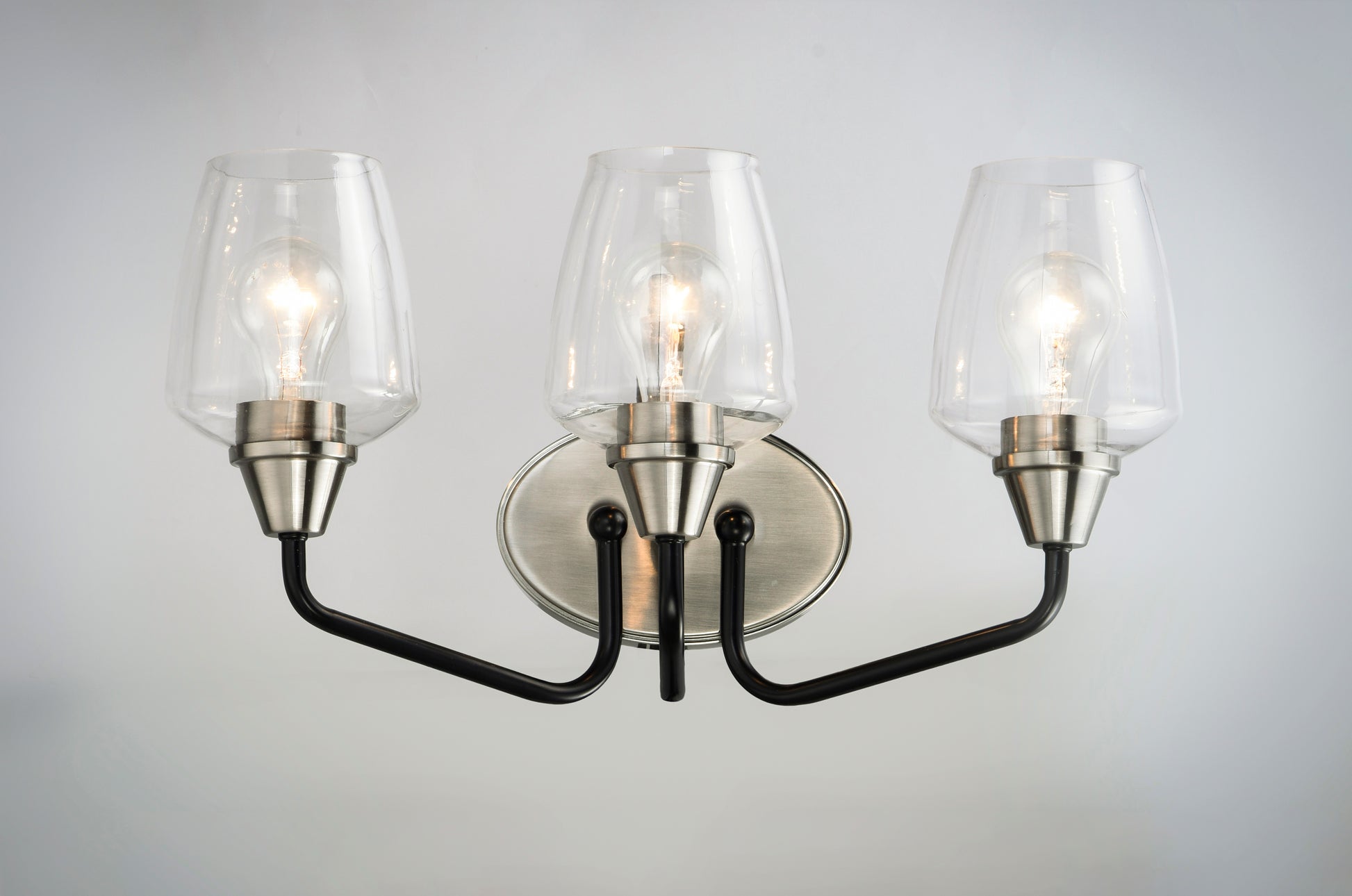 Goblet 3-Light Bath Vanity Black/Satin Nickel by Maxim Lighting