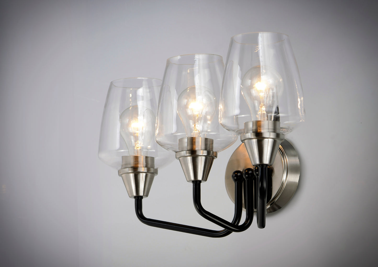 Goblet 3-Light Bath Vanity Black/Satin Nickel by Maxim Lighting