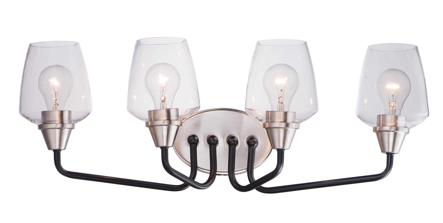 Goblet 4-Light Bath Vanity Black/Satin Nickel by Maxim Lighting