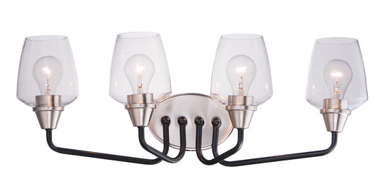 Goblet 4-Light Bath Vanity Black/Satin Nickel by Maxim Lighting