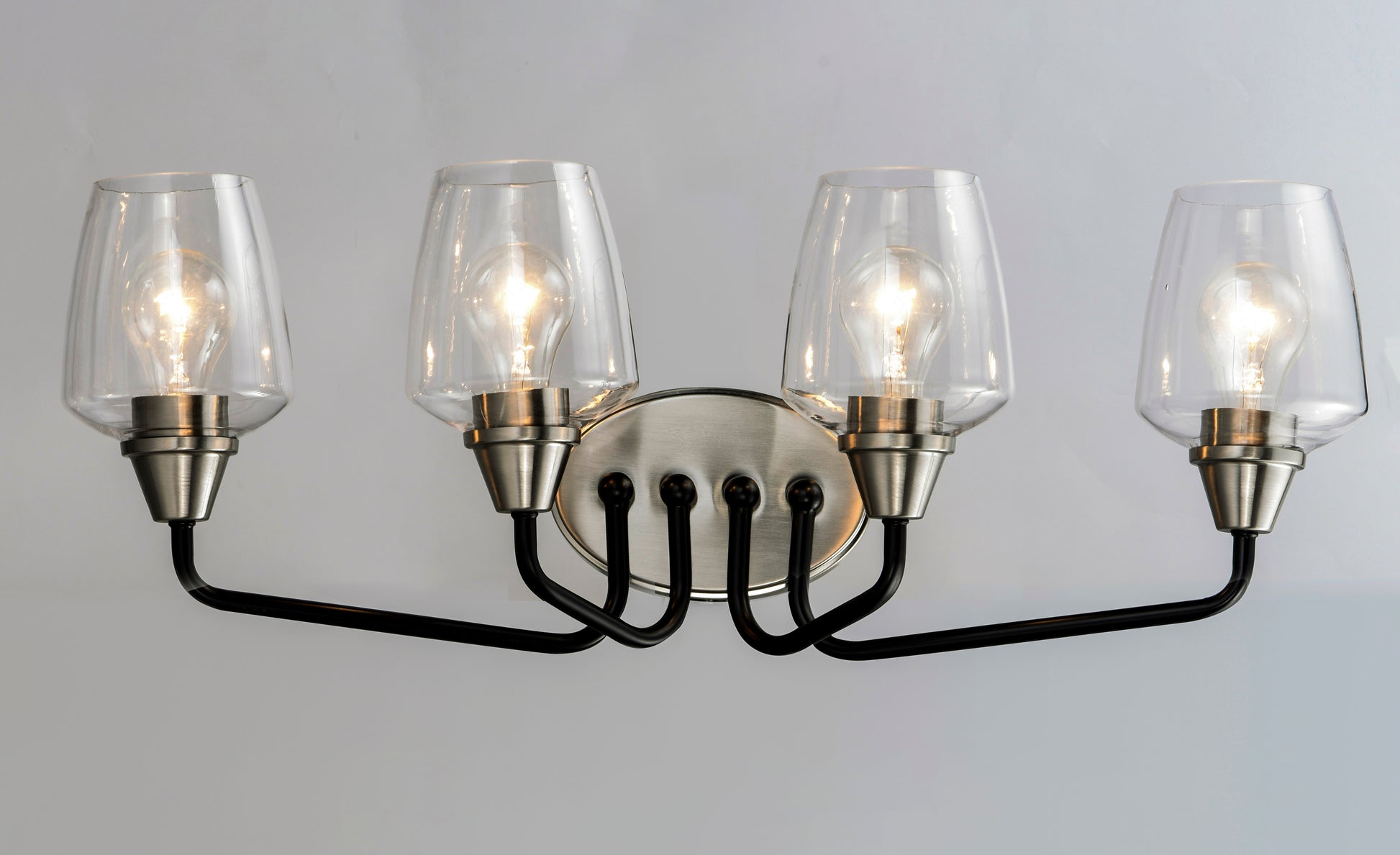 Goblet 4-Light Bath Vanity Black/Satin Nickel by Maxim Lighting