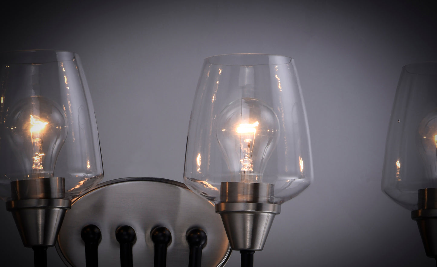 Goblet 4-Light Bath Vanity Black/Satin Nickel by Maxim Lighting
