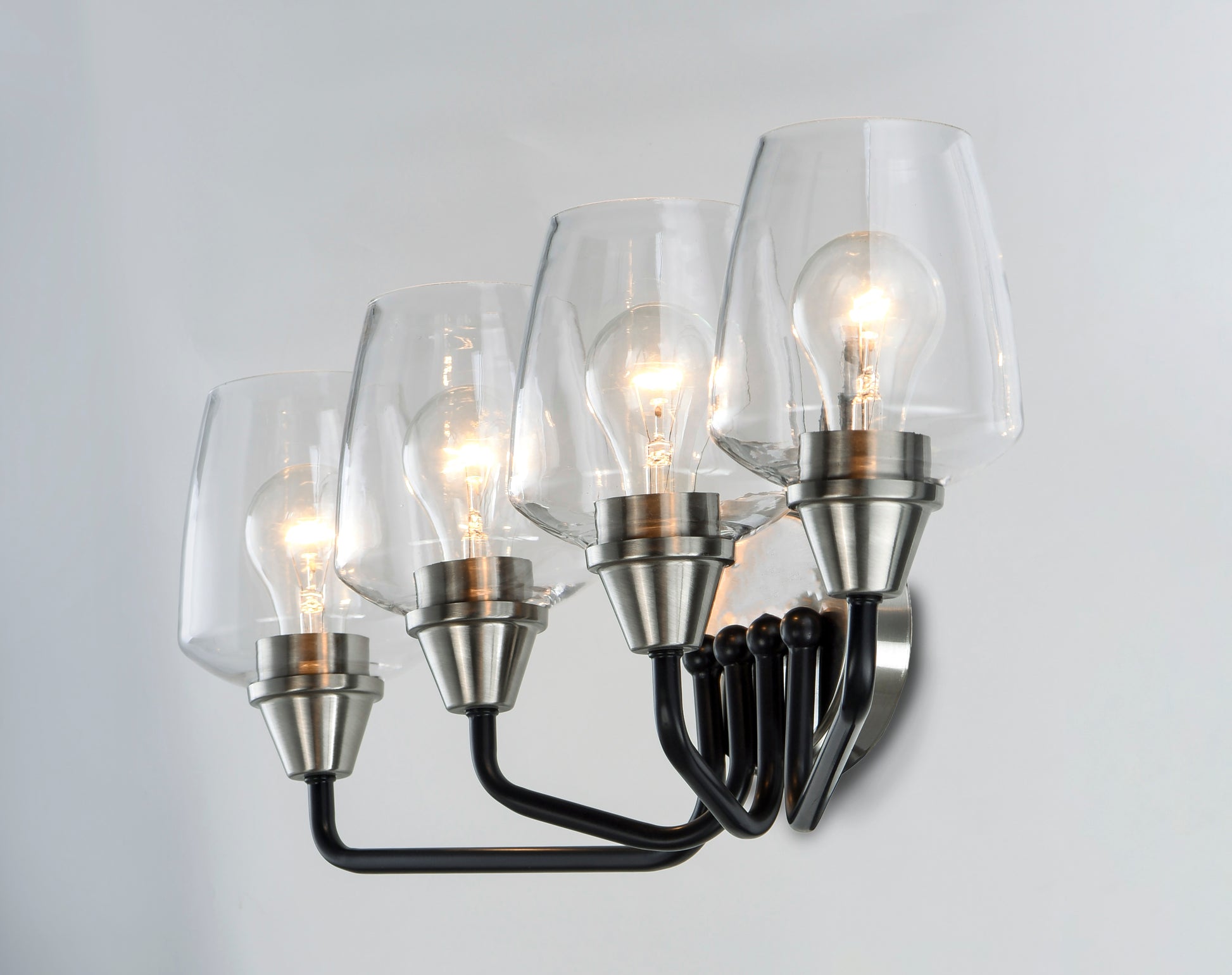 Goblet 4-Light Bath Vanity Black/Satin Nickel by Maxim Lighting