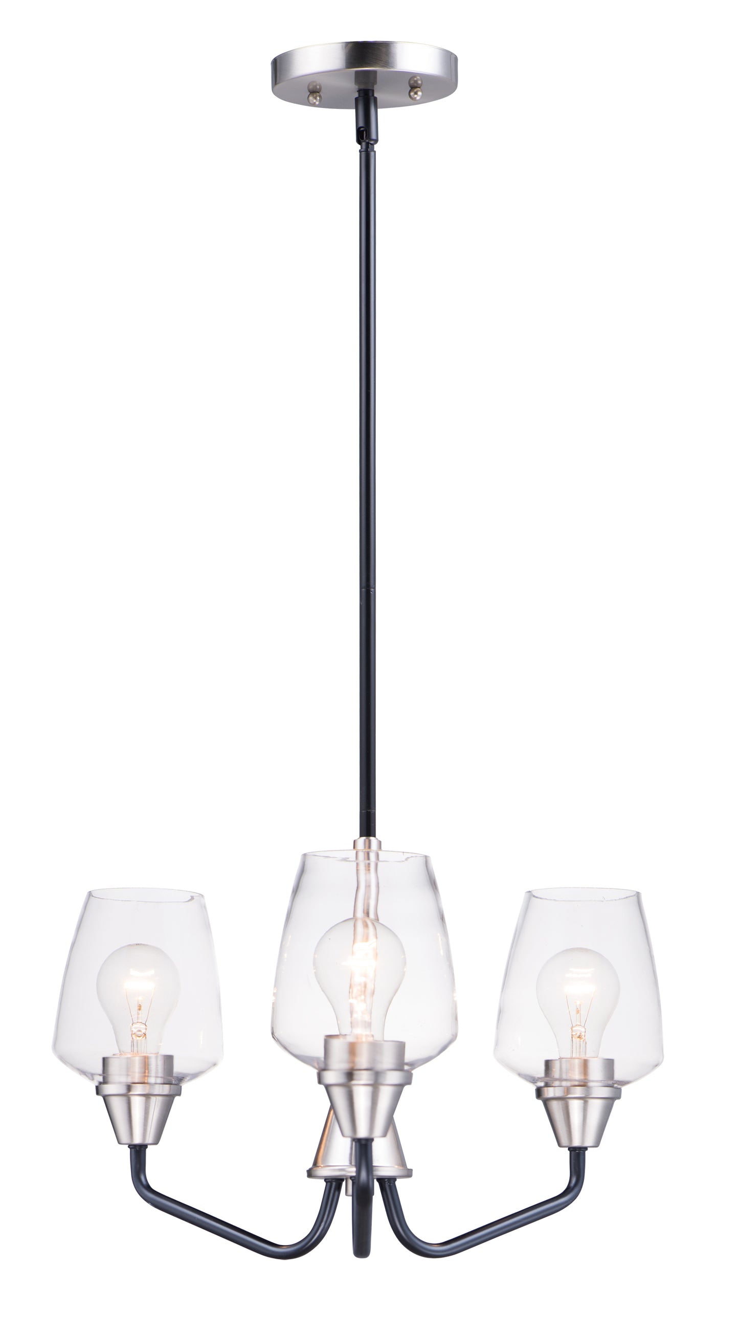 Goblet 3-Light Chandelier Black/Satin Nickel by Maxim Lighting